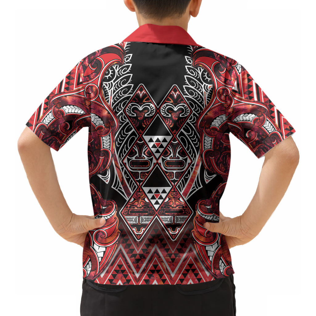 Aotearoa Ngapuhi Hawaiian Shirt Maori Red Tribal Paua Shell Pattern DT05 - Polynesian Pride
