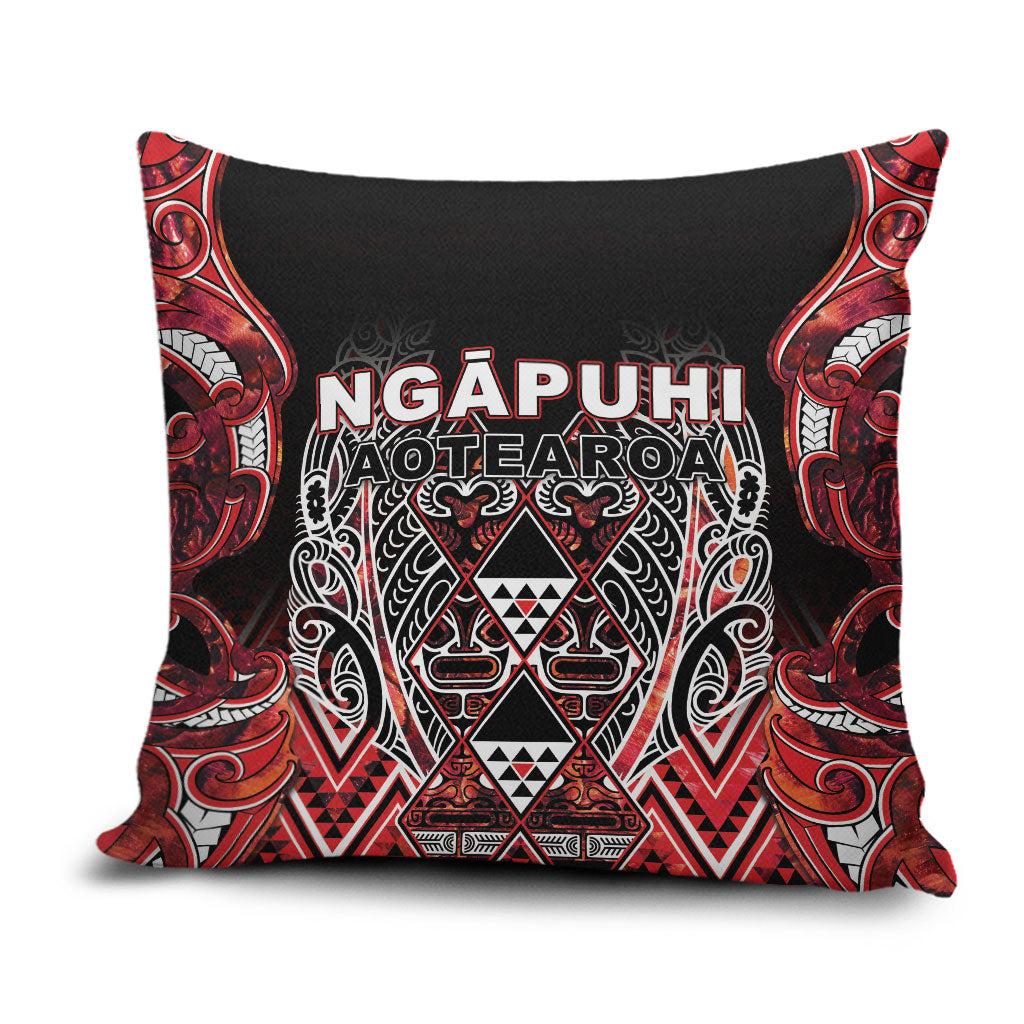 Aotearoa Ngapuhi Pillow Cover Maori Red Tribal Paua Shell Pattern