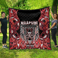 Aotearoa Ngapuhi Quilt Maori Red Tribal Paua Shell Pattern DT05 - Polynesian Pride