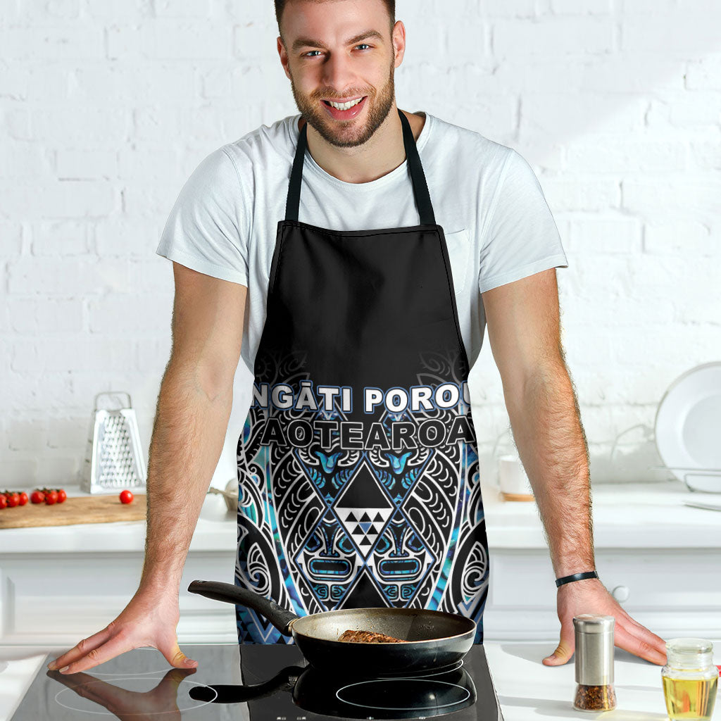 Aotearoa Ngati Porou Apron Maori Light Blue Tribal Paua Shell Pattern DT05 - Polynesian Pride