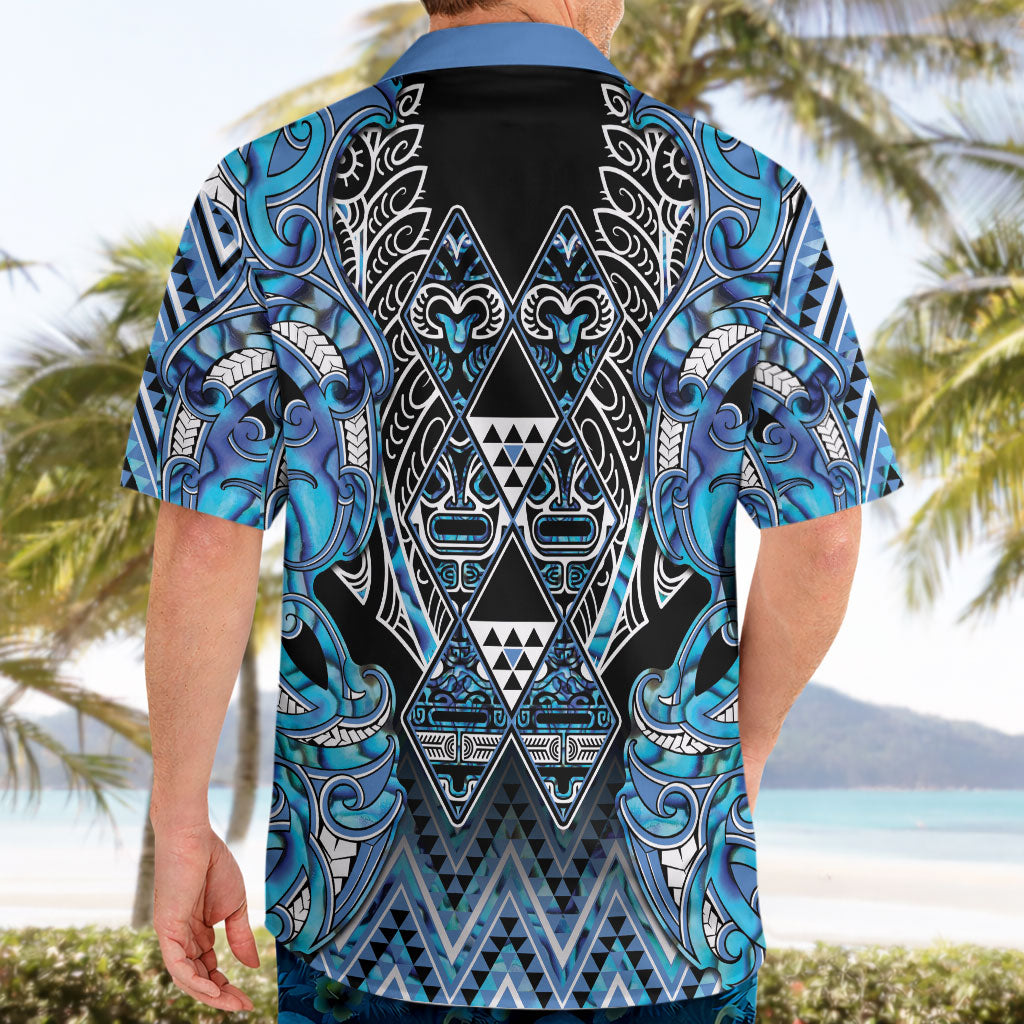 Aotearoa Ngati Porou Hawaiian Shirt Maori Light Blue Tribal Paua Shell Pattern DT05 - Polynesian Pride