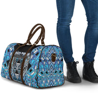 Aotearoa Ngati Porou Travel Bag Maori Light Blue Tribal Paua Shell Pattern DT05 - Polynesian Pride