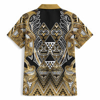 Aotearoa Waikato Tainui Hawaiian Shirt Maori Light Gold Tribal Paua Shell Pattern DT05 - Polynesian Pride