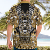Aotearoa Waikato Tainui Hawaiian Shirt Maori Light Gold Tribal Paua Shell Pattern DT05 - Polynesian Pride