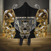 Aotearoa Waikato Tainui Hooded Blanket Maori Light Gold Tribal Paua Shell Pattern DT05 - Polynesian Pride