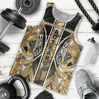 Aotearoa Waikato Tainui Men Tank Top Maori Light Gold Tribal Paua Shell Pattern DT05 - Polynesian Pride