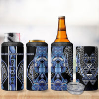 Aotearoa Ngati Kahungunu 4 in 1 Can Cooler Tumbler Maori Tribal Blue Paua Shell Pattern DT05 - Polynesian Pride