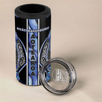 Aotearoa Ngati Kahungunu 4 in 1 Can Cooler Tumbler Maori Tribal Blue Paua Shell Pattern DT05 - Polynesian Pride