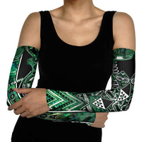 Aotearoa Ngai Tahu Arm Sleeves Maori Tribal Dark Green Paua Shell Pattern DT05 - Polynesian Pride