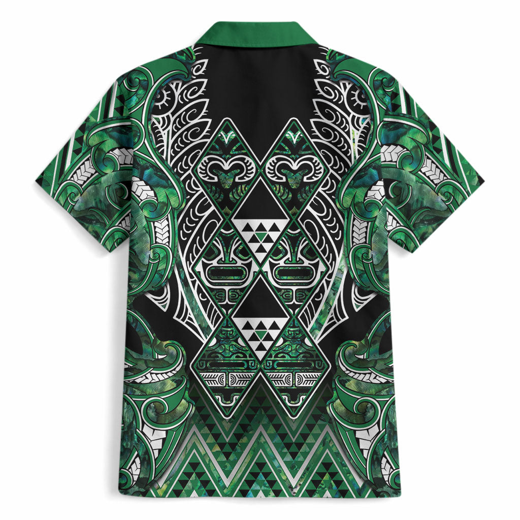 Aotearoa Ngai Tahu Hawaiian Shirt Maori Tribal Dark Green Paua Shell Pattern DT05 - Polynesian Pride