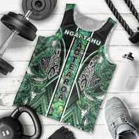Aotearoa Ngai Tahu Men Tank Top Maori Tribal Dark Green Paua Shell Pattern DT05 - Polynesian Pride
