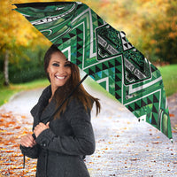 Aotearoa Ngai Tahu Umbrella Maori Tribal Dark Green Paua Shell Pattern DT05 - Polynesian Pride