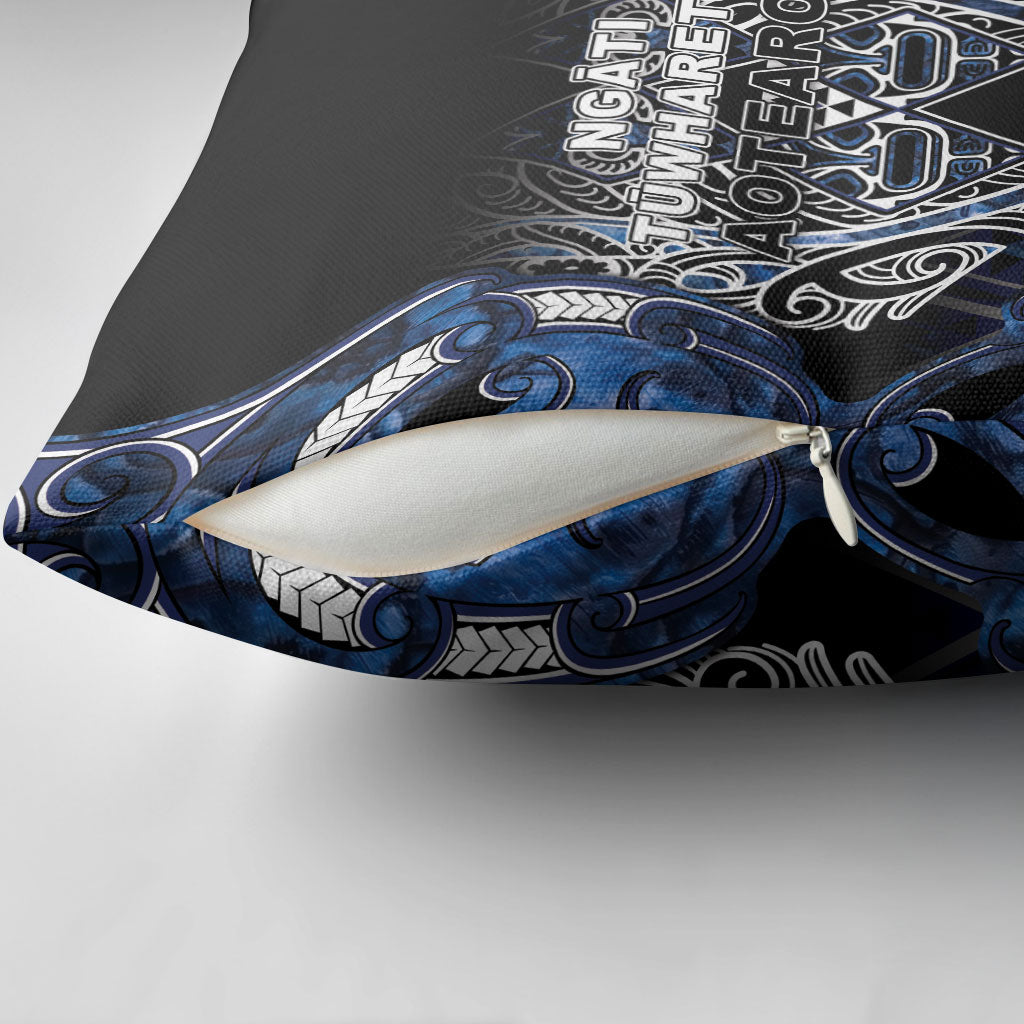 Aotearoa Tuwharetoa Pillow Cover Maori Tribal Navy Paua Shell Pattern DT05 - Polynesian Pride