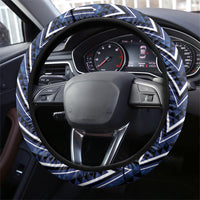 Aotearoa Tuwharetoa Steering Wheel Cover Maori Tribal Navy Paua Shell Pattern DT05 - Polynesian Pride