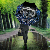 Aotearoa Tuwharetoa Umbrella Maori Tribal Navy Paua Shell Pattern DT05 - Polynesian Pride