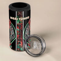 Aotearoa Ngai Tuhoe 4 in 1 Can Cooler Tumbler Maori Tribal Red And Green Paua Shell Pattern DT05 - Polynesian Pride