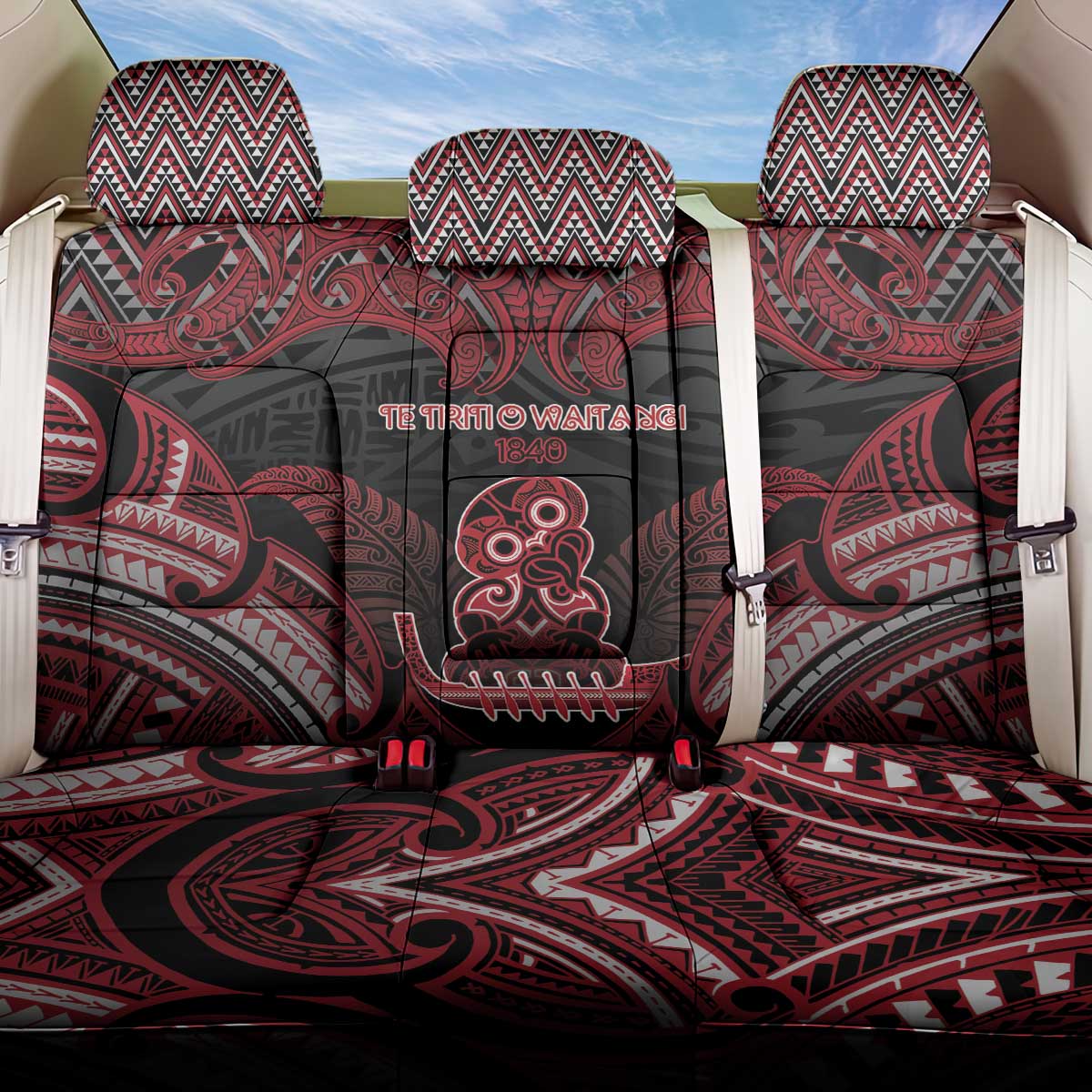 New Zealand Waitangi Day Back Car Seat Cover Te Tiriti O Waitangi 1840 - Polynesian Pride