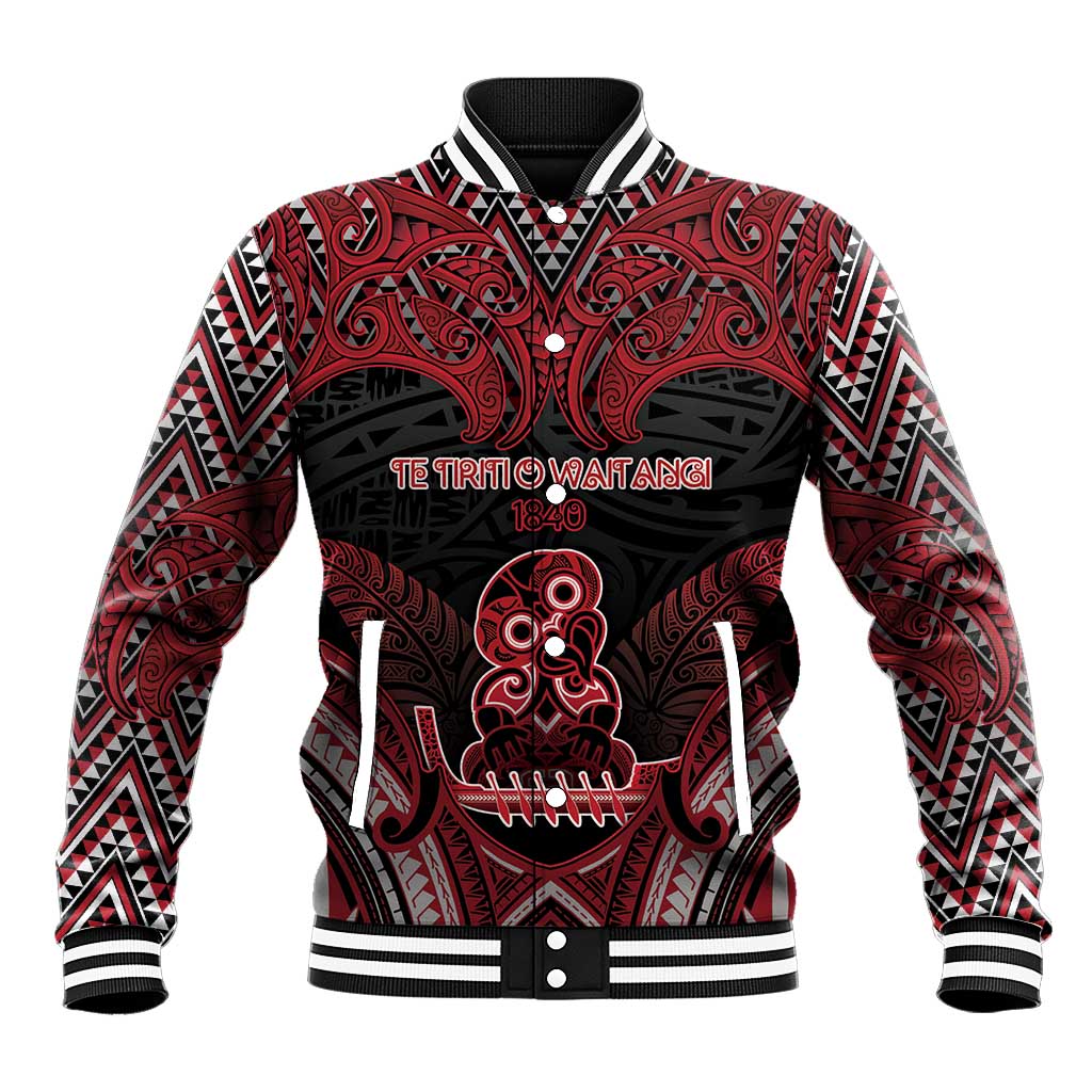 Personalised New Zealand Waitangi Day Baseball Jacket Te Tiriti O Waitangi 1840 - Polynesian Pride