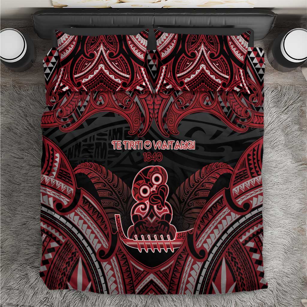 New Zealand Waitangi Day Bedding Set Te Tiriti O Waitangi 1840 DT05 Black - Polynesian Pride