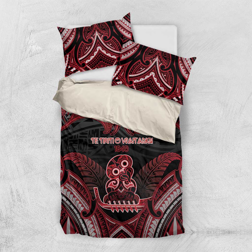 New Zealand Waitangi Day Bedding Set Te Tiriti O Waitangi 1840 DT05 US Twin 172cm x 218cm Black - Polynesian Pride