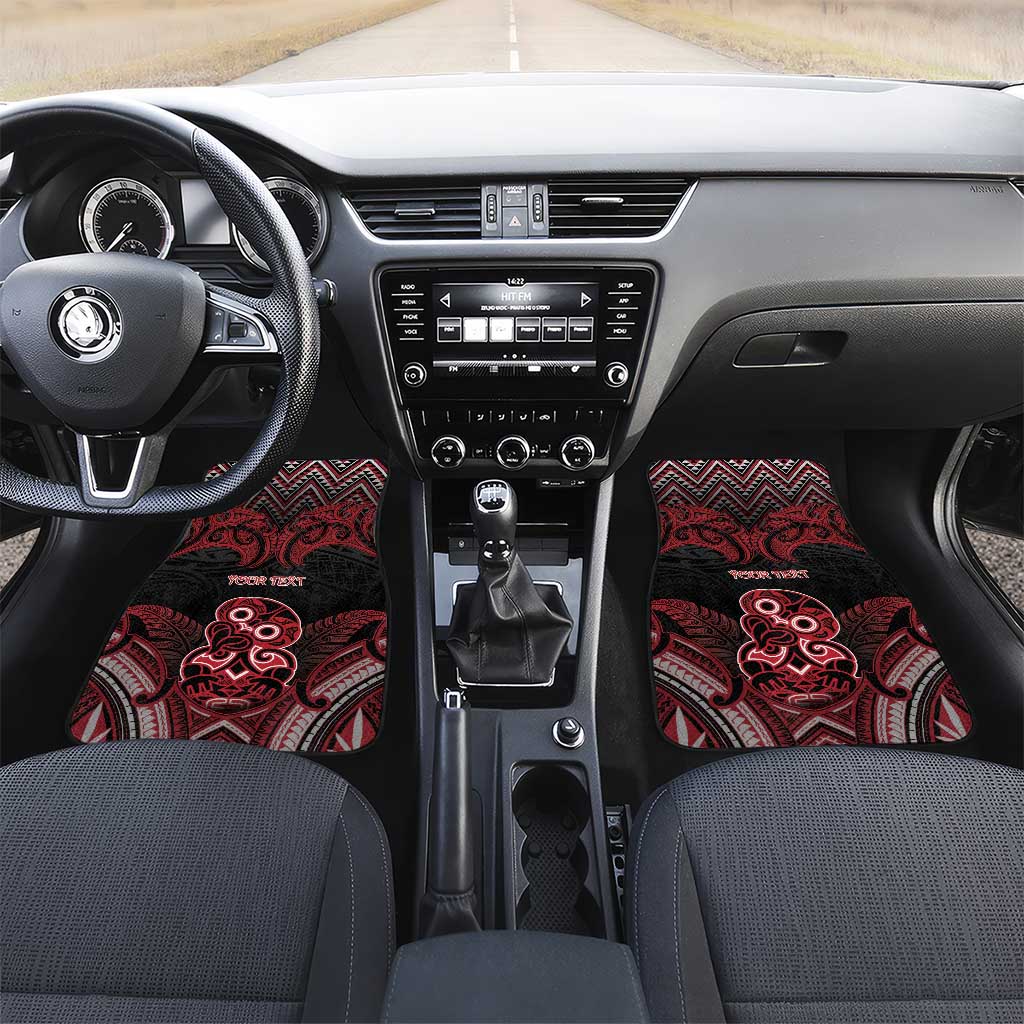 Personalised New Zealand Waitangi Day Car Mats Te Tiriti O Waitangi 1840 DT05 Set 2pcs - Front Black - Polynesian Pride