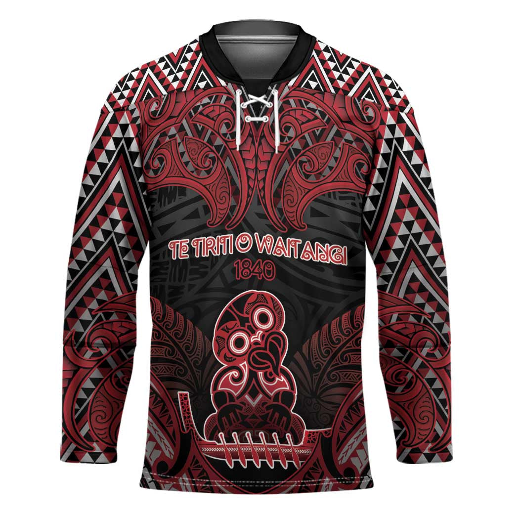 Personalised New Zealand Waitangi Day Hockey Jersey Te Tiriti O Waitangi 1840 - Polynesian Pride