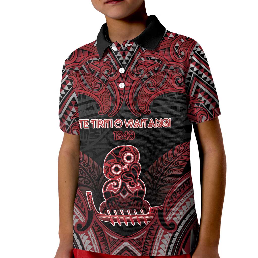 Personalised New Zealand Waitangi Day Kid Polo Shirt Te Tiriti O Waitangi 1840 - Polynesian Pride