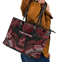 New Zealand Waitangi Day Leather Tote Bag Te Tiriti O Waitangi 1840 DT05 - Polynesian Pride