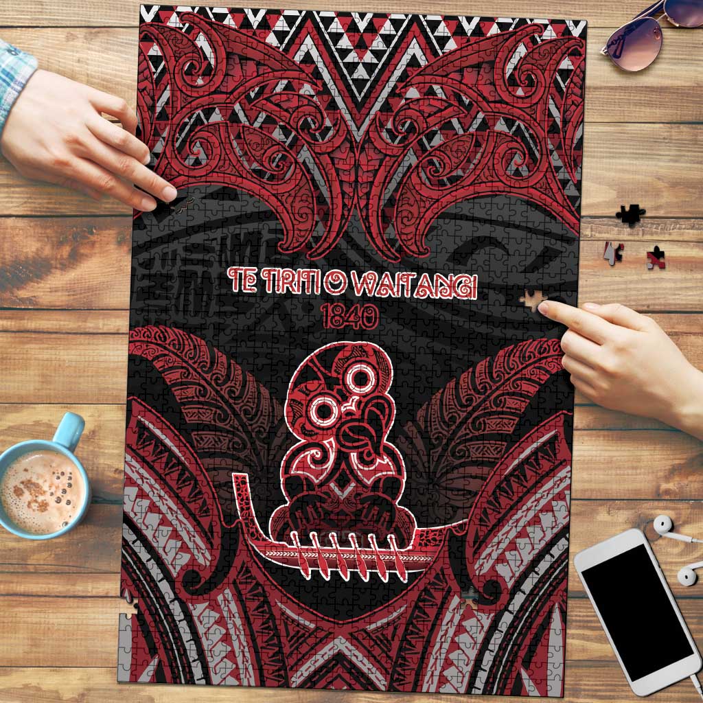 New Zealand Waitangi Day Puzzle Te Tiriti O Waitangi 1840 DT05 Black - Polynesian Pride