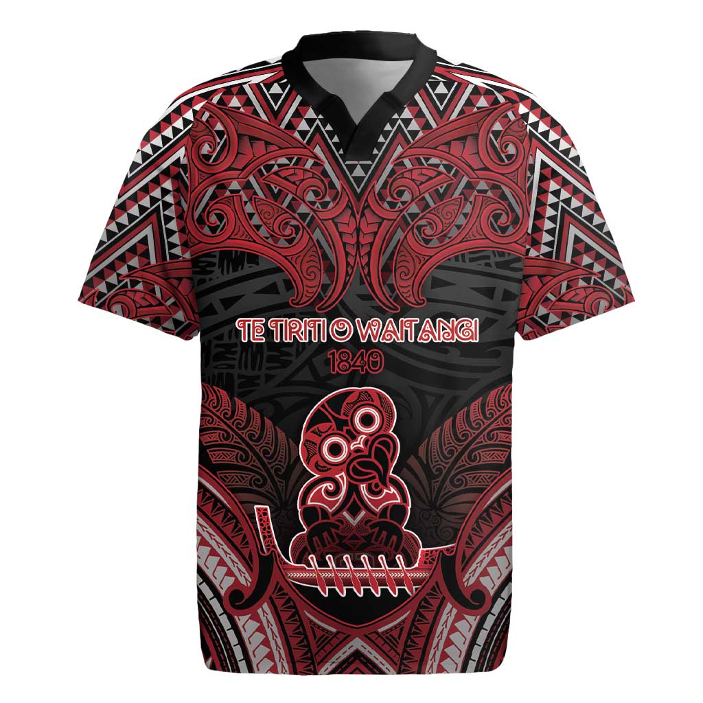 Personalised New Zealand Waitangi Day Rugby Jersey Te Tiriti O Waitangi 1840 - Polynesian Pride
