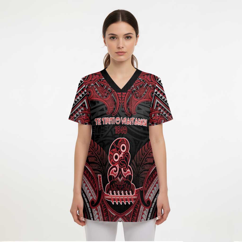Personalised New Zealand Waitangi Day Scrub Top Te Tiriti O Waitangi 1840 DT05 - Polynesian Pride