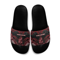 New Zealand Waitangi Day Slide Sandals Te Tiriti O Waitangi 1840 DT05 Black - Polynesian Pride
