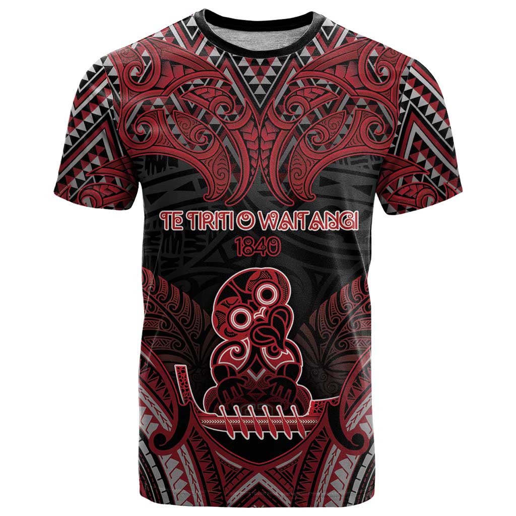 Personalised New Zealand Waitangi Day T Shirt Te Tiriti O Waitangi 1840 DT05 Black - Polynesian Pride