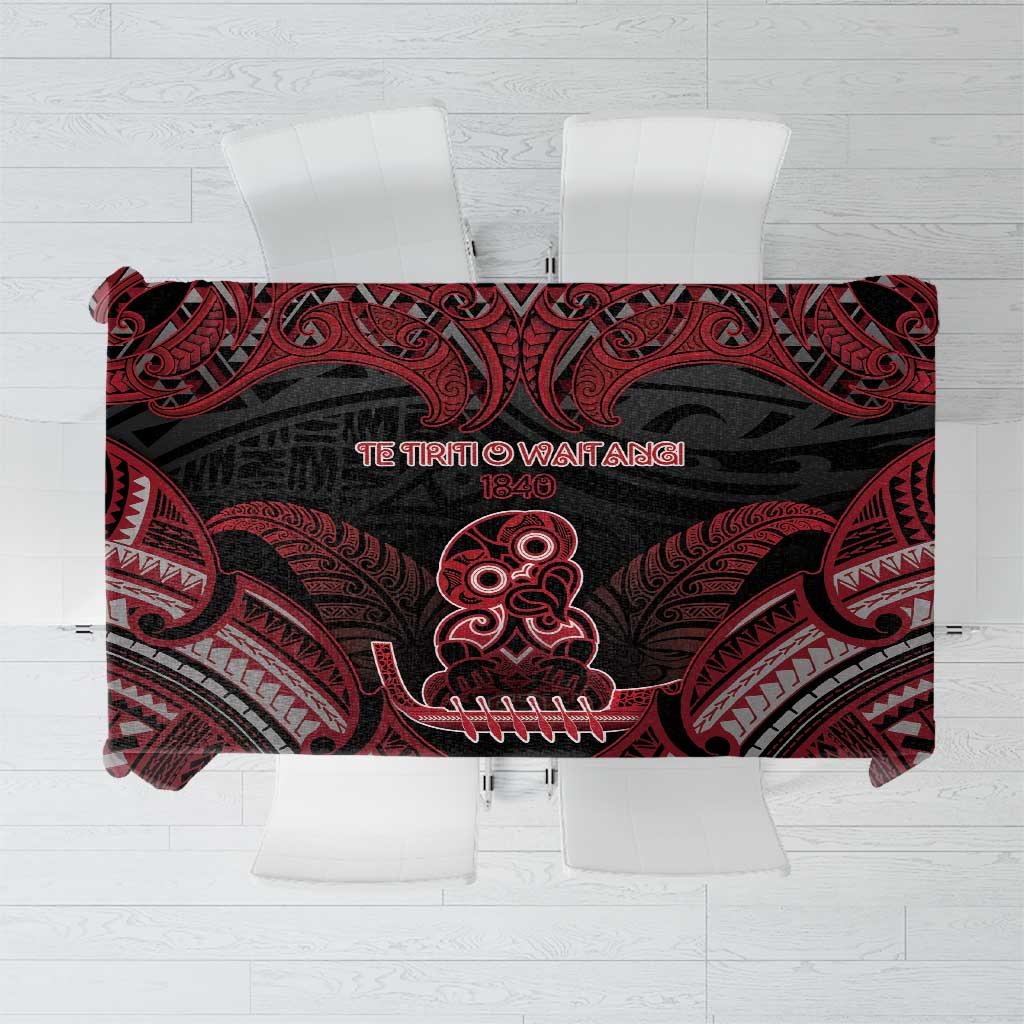 New Zealand Waitangi Day Tablecloth Te Tiriti O Waitangi 1840 DT05 Black - Polynesian Pride