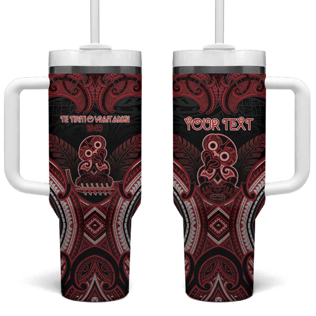 Personalised New Zealand Waitangi Day Tumbler With Handle Te Tiriti O Waitangi 1840 DT05 One Size: 40 oz Black - Polynesian Pride