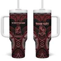 Personalised New Zealand Waitangi Day Tumbler With Handle Te Tiriti O Waitangi 1840 DT05 One Size: 40 oz Black - Polynesian Pride