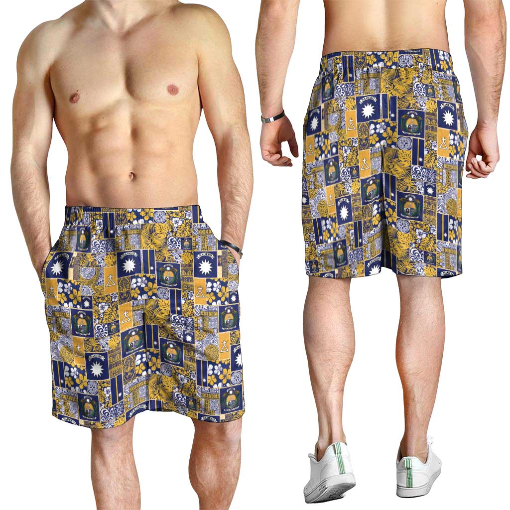 Ekamawir omo Nauru Shorts for Men Pacific Patchwork Xmas Vibes - Polynesian Pride
