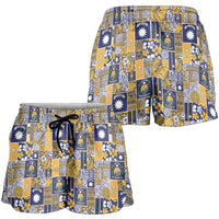 Ekamawir omo Nauru Shorts for Women Pacific Patchwork Xmas Vibes - Polynesian Pride