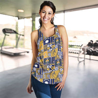 Ekamawir omo Nauru Women Racerback Tank Pacific Patchwork Xmas Vibes - Polynesian Pride