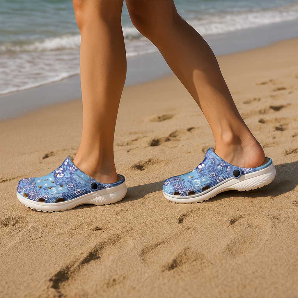 Federated States of Micronesia Merry Christmas Clogs Shoes Pacific Patchwork Xmas Vibes - Polynesian Pride