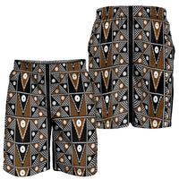 Fiji Brown Masi Pattern Shorts for Men Fijian Tapa