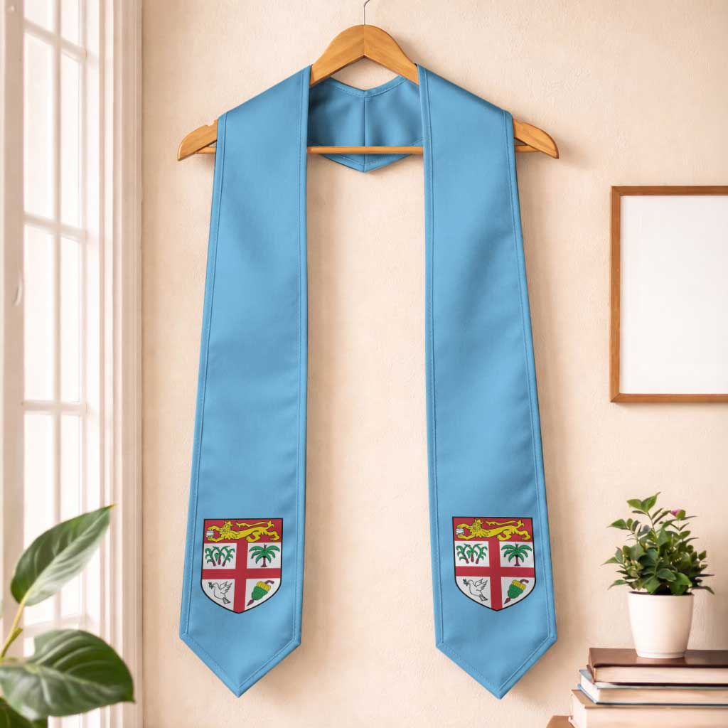 Fiji Graduation Stole Flag Style LT05 One Size Blue - Polynesian Pride