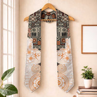 Fiji Graduation Stole Masi Tapa Pattern Brown