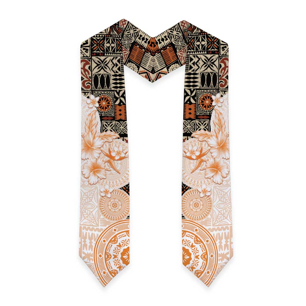 Fiji Graduation Stole Masi Tapa Pattern Brown