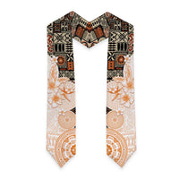 Fiji Graduation Stole Masi Tapa Pattern Brown