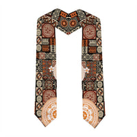 Fiji Graduation Stole Masi Tapa Pattern Brown