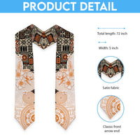 Fiji Graduation Stole Masi Tapa Pattern Brown