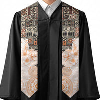 Fiji Graduation Stole Masi Tapa Pattern Brown