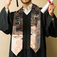 Fiji Graduation Stole Masi Tapa Pattern Brown
