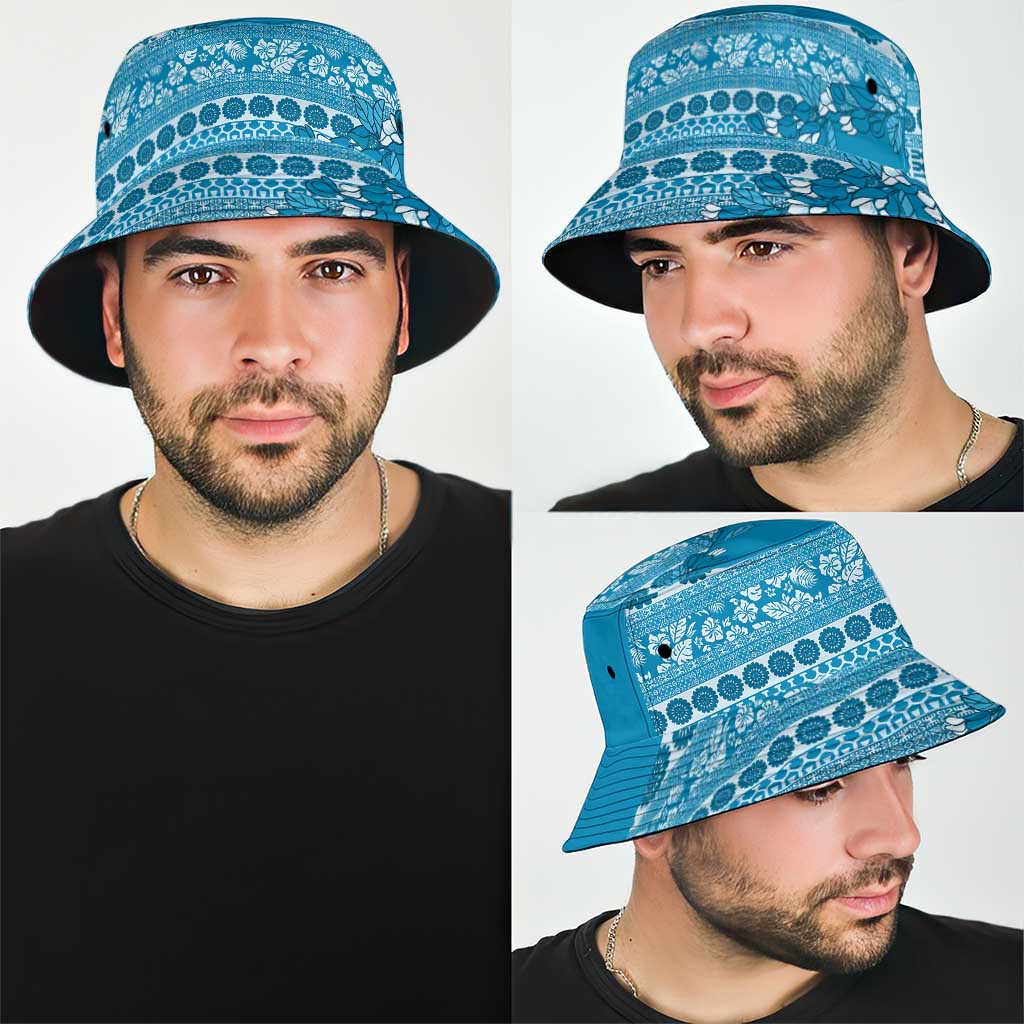 Fiji Marau na Kerisimasi Bucket Hat Aqua Tagimoucia Tapa Masi Tribal - Polynesian Pride